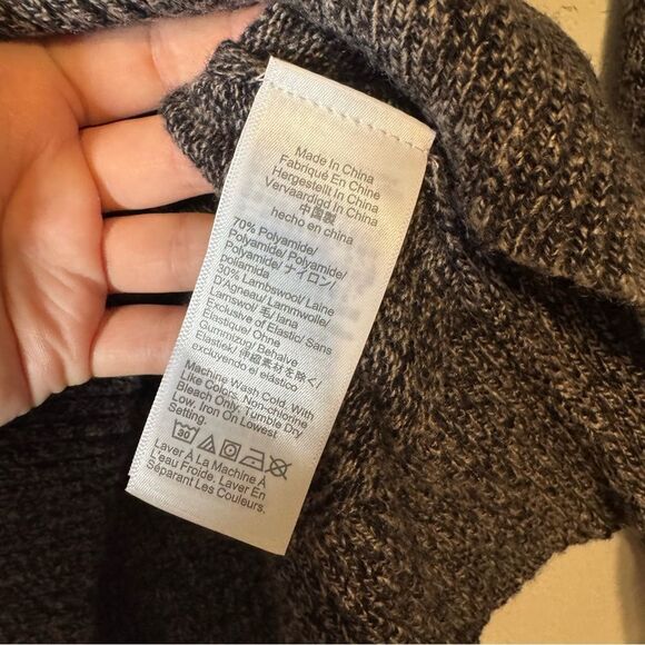 Men's J. Crew Lambswool Blend Charcoal Crewneck Sweater - Picture 7 of 8